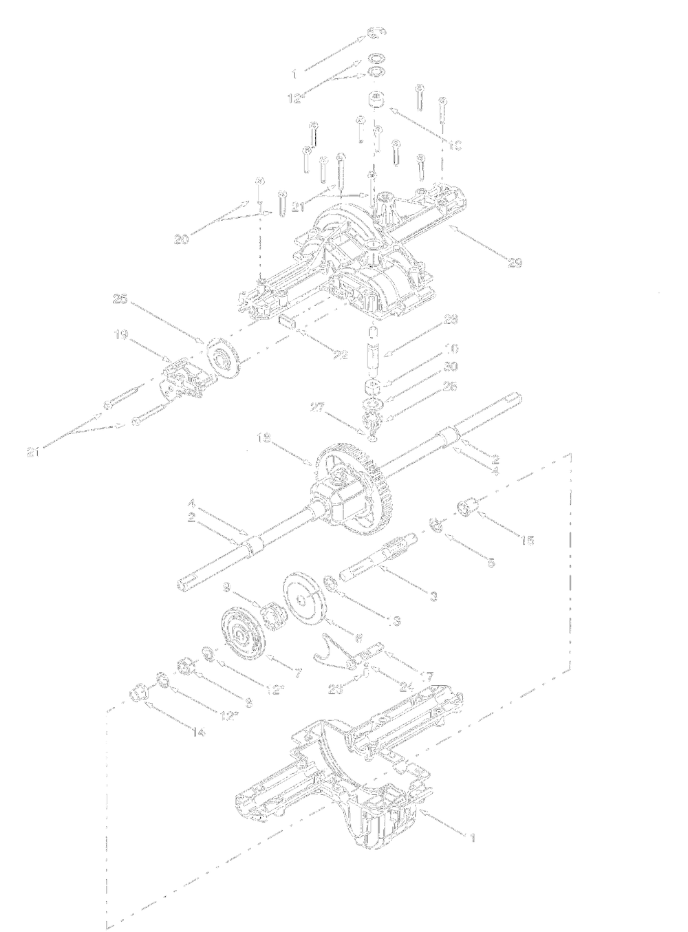 Differential Assembly Diagram and Parts List for 13BK608G062 2001 Yard Machines Lawn Tractor